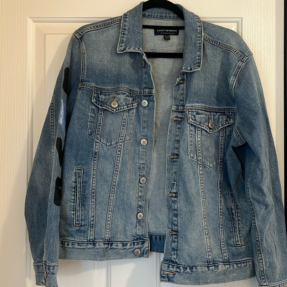 Hand Painted Lucky Brand Denim Jacket
